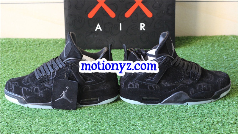 Authentic Kaws x Air Jordan 4 Cool Black